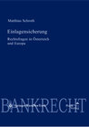 Buchcover Einlagensicherung Rechtsfragen in Österreich und Europa