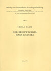 Buchcover Der Briefwechsel Hans Kaysers
