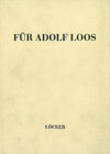 Buchcover Für Adolf Loos