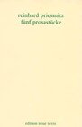 Buchcover Werkausgabe / Fünf Prosastücke