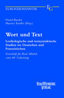 Buchcover Wort und Text