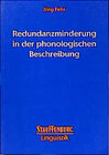 Buchcover Redundanzminderung in der phonologischen Beschreibung
