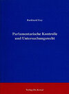 Buchcover Parlamentarische Kontrolle und Untersuchungsrecht