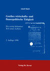 Buchcover Goethes wirtschafts- und finanzpolitische Tätigkeit