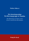 Buchcover Die deutschsprachige Bevölkerungsgruppe in Namibia