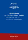 Buchcover Eine Psychologie des Sprechens und der Sprache