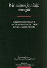 Buchcover Wir wissen ja nicht, was gilt