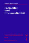 Buchcover Formzitat und Intermedialität