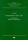 Buchcover Jahrbuch für Geschichte und Theorie der Biologie / Gerhard Heberer (1901-1973)