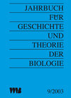 Buchcover Jahrbuch für Geschichte und Theorie der Biologie