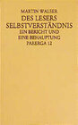 Buchcover Des Lesers Selbstverständnis