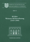 Buchcover 80 Jahre Weimarer Reichsverfassung (1919-1999)