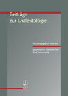 Buchcover Beiträge zur Dialektologie