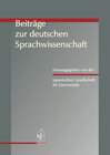 Buchcover Beiträge zur deutschen Sprachwissenschaft