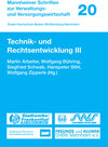 Buchcover Technik- und Rechtsentwicklung III