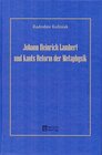 Buchcover Johann Heinrich Lambert und Kants Reform der Metaphysik