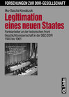 Buchcover Legitimation eines neuen Staates