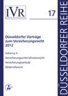 Buchcover Düsseldorfer Vorträge zum Versicherungsrecht 2012