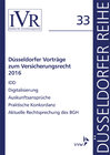 Buchcover Düsseldorfer Vorträge zum Versicherungsrecht 2016