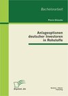 Buchcover Anlageoptionen deutscher Investoren in Rohstoffe