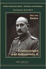 Buchcover Prinz Max von Baden. Erinnerungen und Dokumente