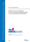 Buchcover Bestimmung von Zielgrößen für die Produktstammdatenqualität in produzierenden Unternehmen