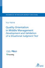 Buchcover Quality Orientation in Middle Management Development and Validation of a Situational Judgment Test