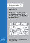 Buchcover Performance Management in Konstruktionsbereichen - Ansätze einer konzeptionellen Ausgestaltung