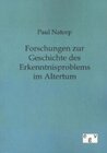 Buchcover Forschungen zur Geschichte des Erkenntnisproblems im Altertum
