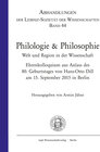 Buchcover Philologie & Philosophie. Welt und Region in der Wissenschaft