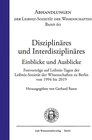 Buchcover Disziplinäres und Interdisziplinäres. Einblicke und Ausblicke