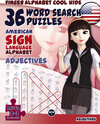 Buchcover 36 Word Search Puzzles - American Sign Language Alphabet: Adjectives