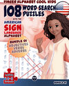 Buchcover 108 Word Search Puzzles with The American Sign Language Alphabet: Omnibus Adjectives, Verbs, Adverbs