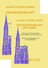 Buchcover Johann Gottfried Herder: VON DEUTSCHER ART UND KUNST