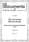 Buchcover Über die Gattung Nilssonia Brongn.