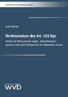 Buchcover Rechtsanalyse des Art. 151 Egv