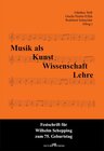 Buchcover Musik als Kunst, Wissenschaft, Lehre