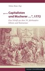 Buchcover „... Capitalisten und Wucherer ...“, 1772