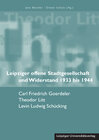 Buchcover Leipziger offene Stadtgesellschaft und Widerstand 1933 bis 1944