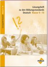 Buchcover Lösungsheft zu den Bildungsstandards Deutsch Klasse 9-10