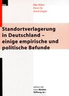 Buchcover Standortverlagerung in Deutschland - einige empirische und politische Befunde