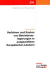 Buchcover Verfahren und Kosten von Betriebsverlagerungen in ausgewählten Europäischen Ländern