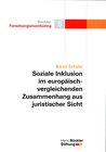 Buchcover Soziale Inklusion im europäisch-vergleichenden Zusammenhang aus juristischer Sicht
