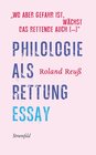 Buchcover »Wo aber Gefahr ist, wächst / Das Rettende auch […]«
