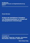 Buchcover Analyse des betrieblichen Verhaltens von Handwerksbetrieben im Hinblick auf demographische Entwicklungen