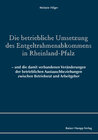 Buchcover Die betriebliche Umsetzung des Entgeltrahmenabkommens in Rheinland-Pfalz