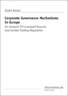Buchcover Corporate Governance Mechanisms In Europe