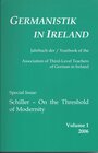 Buchcover Germanistik in Ireland / Schiller - On the Treshold of Modernity