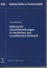 Buchcover Haftung für Garantieerklärungen im deutschen und im polnischen Zivilrecht