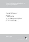 Buchcover Prüfplanung : ein neues Prozessmanagement für Fahrzeugprüfungen